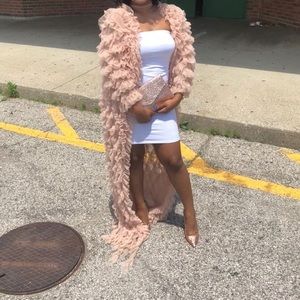 Swank a Posh dusty pink ruffle jacket